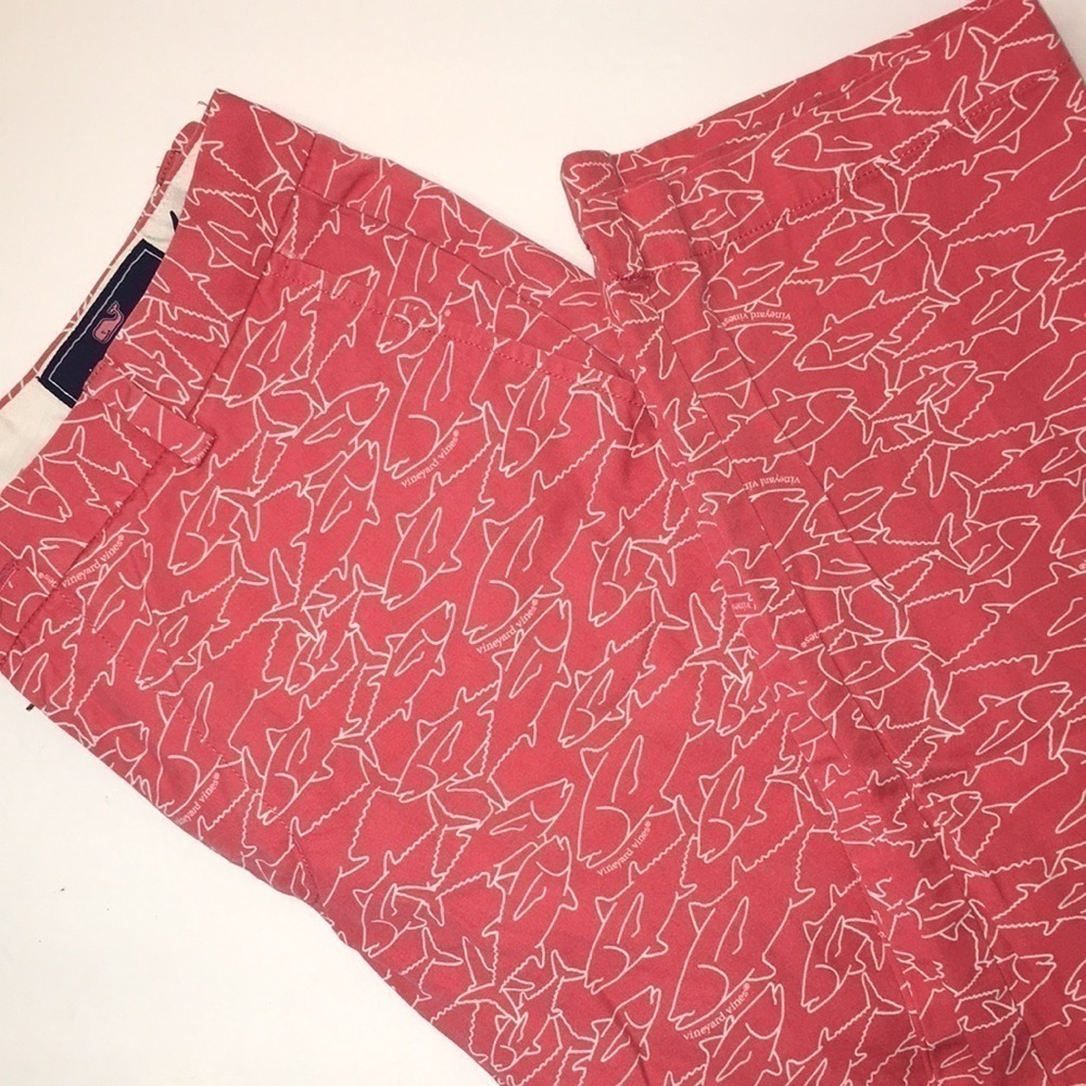 Vineyard Vines Men’s Novelty Fish Print Chino Pants 34x32 Preppy Golf Coastal